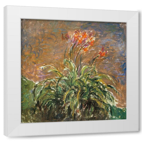 Hemerocallis 1914 White Modern Wood Framed Art Print by Monet, Claude
