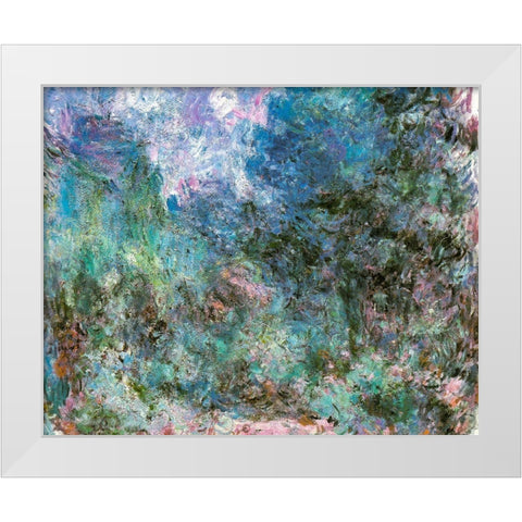 House among the Roses 1920 White Modern Wood Framed Art Print by Monet, Claude
