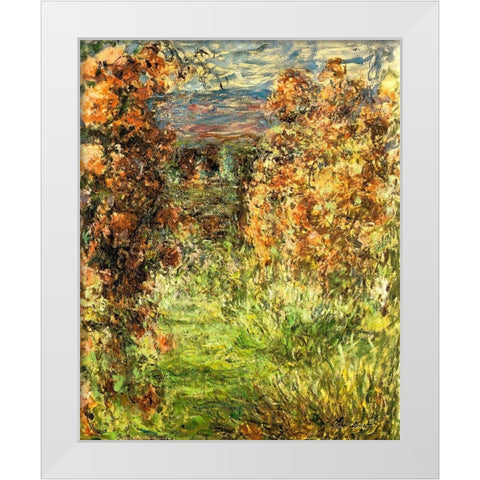 House from the Rose Garden 1920 White Modern Wood Framed Art Print by Monet, Claude