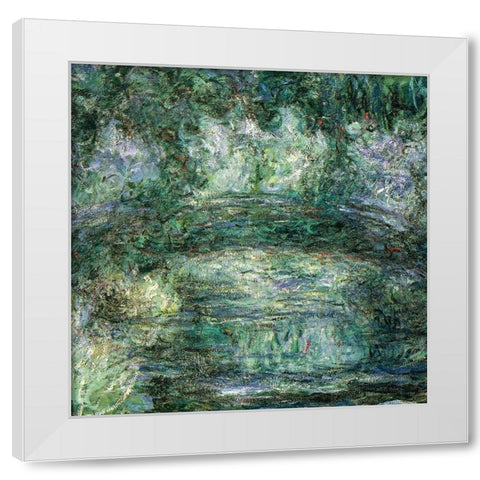 Japanese bridge 1918 White Modern Wood Framed Art Print by Monet, Claude