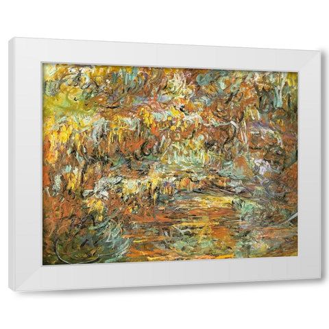 Japanese bridge 1920 White Modern Wood Framed Art Print by Monet, Claude