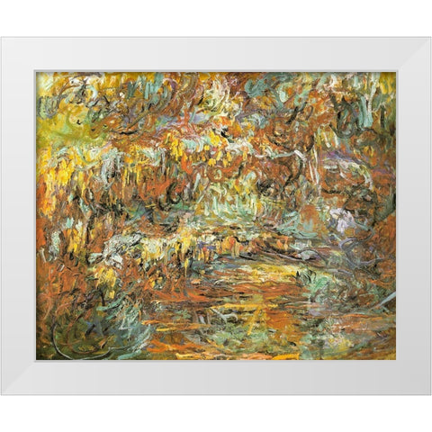 Japanese bridge 1920 White Modern Wood Framed Art Print by Monet, Claude