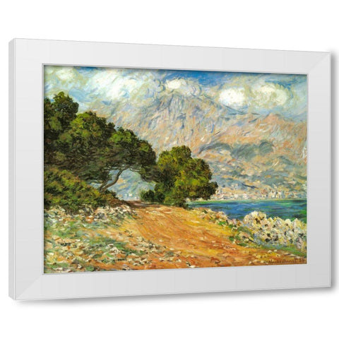 La Corniche de Monaco 1884 White Modern Wood Framed Art Print by Monet, Claude