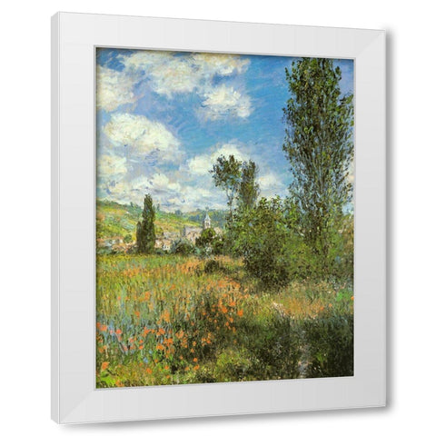 Path in Ile St-Martin-Vetheuil 1881 White Modern Wood Framed Art Print by Monet, Claude