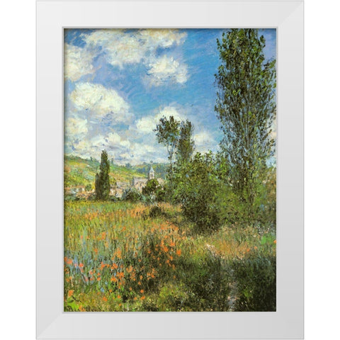 Path in Ile St-Martin-Vetheuil 1881 White Modern Wood Framed Art Print by Monet, Claude