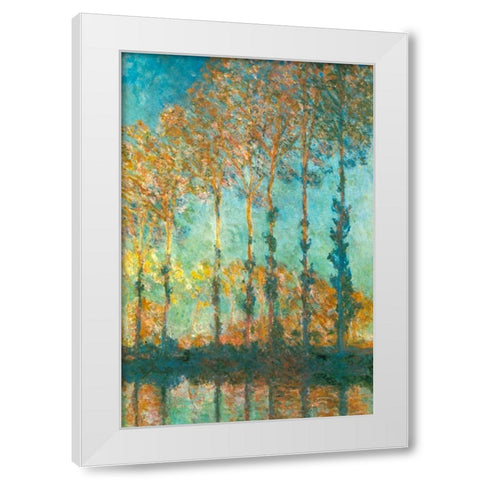 Poplars on River Epte 1891 White Modern Wood Framed Art Print by Monet, Claude