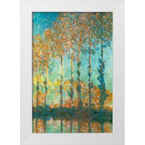 Poplars on River Epte 1891 White Modern Wood Framed Art Print by Monet, Claude