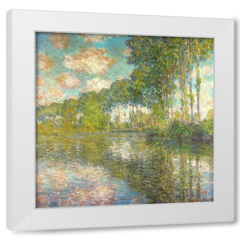 Poplars on the Epte 1891 White Modern Wood Framed Art Print by Monet, Claude