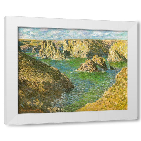 Port Donnant-Belle-Ile 1887 White Modern Wood Framed Art Print by Monet, Claude