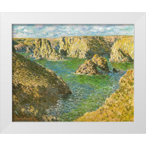 Port Donnant-Belle-Ile 1887 White Modern Wood Framed Art Print by Monet, Claude