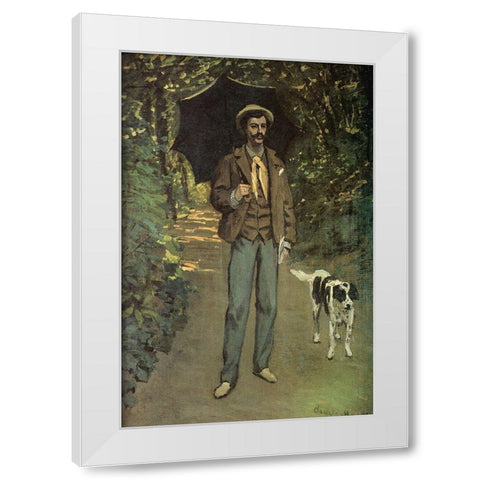 Portrait of a Man 1865 White Modern Wood Framed Art Print by Monet, Claude