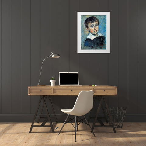 Portrait of Jean Monet 1880 White Modern Wood Framed Art Print by Monet, Claude