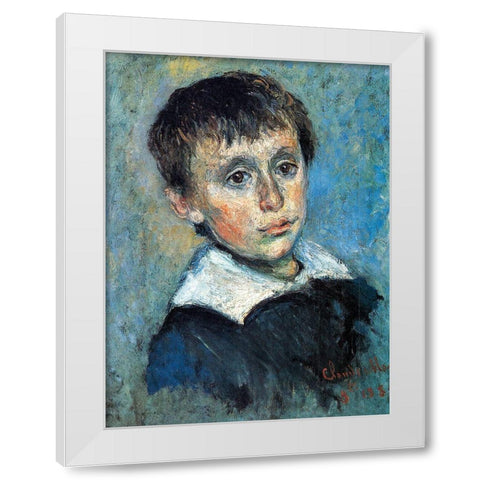 Portrait of Jean Monet 1880 White Modern Wood Framed Art Print by Monet, Claude