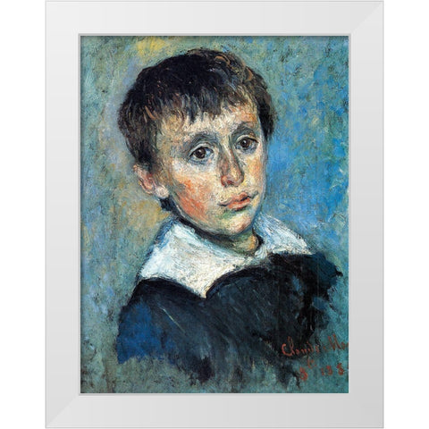 Portrait of Jean Monet 1880 White Modern Wood Framed Art Print by Monet, Claude
