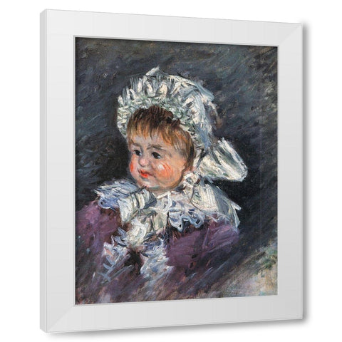 Portrait of Michel Monet as a baby 1878 White Modern Wood Framed Art Print by Monet, Claude