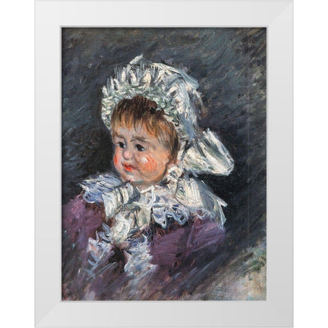 Portrait of Michel Monet as a baby 1878 White Modern Wood Framed Art Print by Monet, Claude