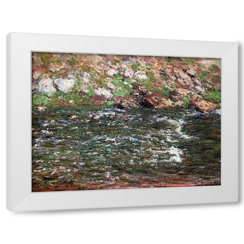 Rapids on the Petite Creuse 1889 White Modern Wood Framed Art Print by Monet, Claude
