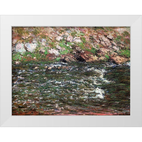 Rapids on the Petite Creuse 1889 White Modern Wood Framed Art Print by Monet, Claude