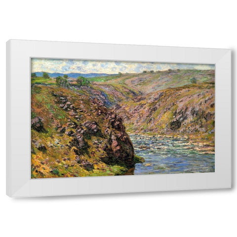 Ravine of the Creuse in sunlight 1889 White Modern Wood Framed Art Print by Monet, Claude