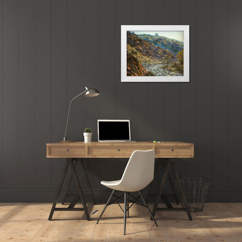 Ravine of the Petite Creuse 1889 White Modern Wood Framed Art Print by Monet, Claude