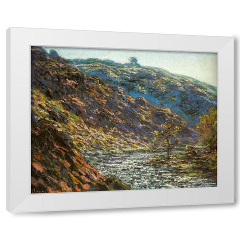 Ravine of the Petite Creuse 1889 White Modern Wood Framed Art Print by Monet, Claude