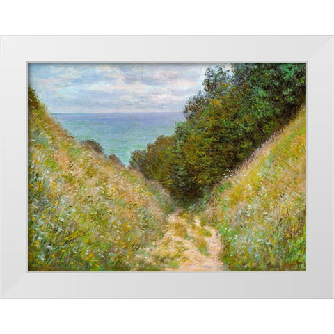 Road at La Cavee-Pourville 1882 White Modern Wood Framed Art Print by Monet, Claude