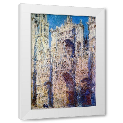 Rouen Cathedral 1894 White Modern Wood Framed Art Print by Monet, Claude