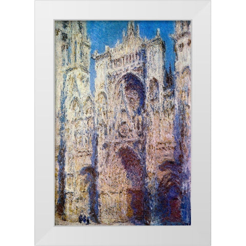 Rouen Cathedral 1894 White Modern Wood Framed Art Print by Monet, Claude