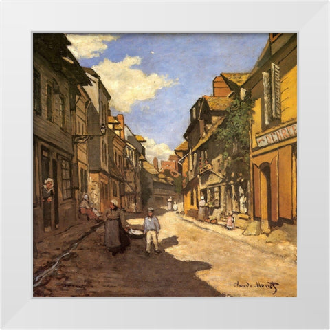 Rue de la Bavolle 1864 White Modern Wood Framed Art Print by Monet, Claude