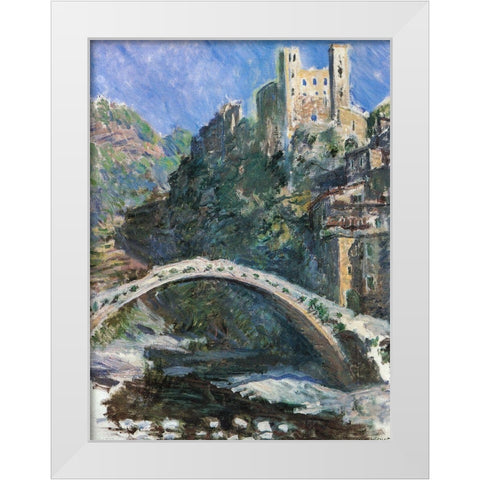 Seine at Port-Villez 1883 White Modern Wood Framed Art Print by Monet, Claude