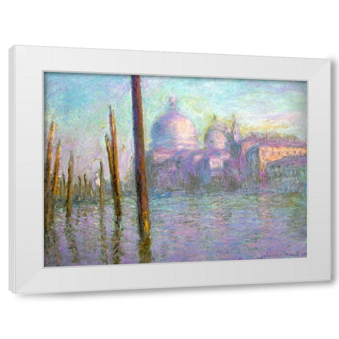The Grand Canal-Venice 1908 White Modern Wood Framed Art Print by Monet, Claude