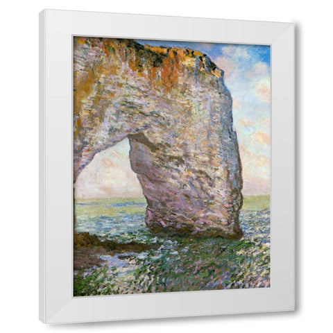 The Manneporte-Etretat 1883 White Modern Wood Framed Art Print by Monet, Claude