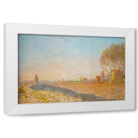 The Plaine des Colombes 1873 White Modern Wood Framed Art Print by Monet, Claude