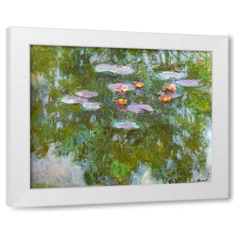 Water-lilies 1911 White Modern Wood Framed Art Print by Monet, Claude