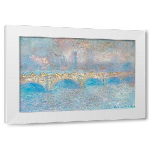 Waterloo Bridge I 1900 White Modern Wood Framed Art Print by Monet, Claude