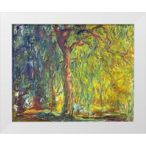 Weeping Willow 1918 White Modern Wood Framed Art Print by Monet, Claude