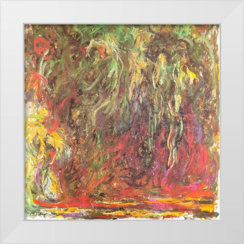 Weeping Willow 1920 White Modern Wood Framed Art Print by Monet, Claude