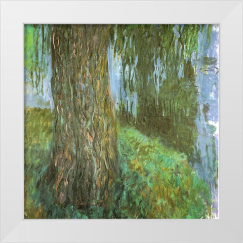 Willow Tree and Pond 1916 White Modern Wood Framed Art Print by Monet, Claude