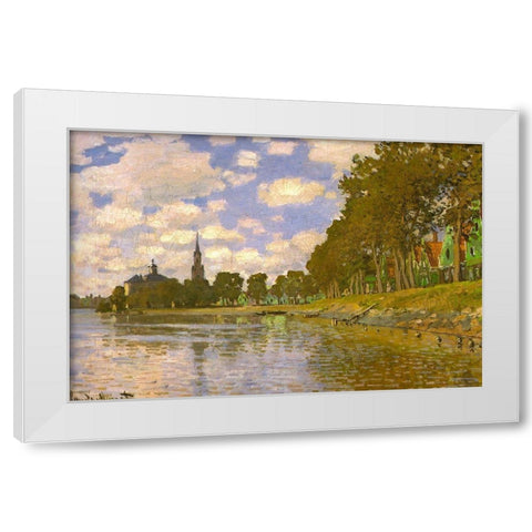 Zaandam-Holland 1871 White Modern Wood Framed Art Print by Monet, Claude