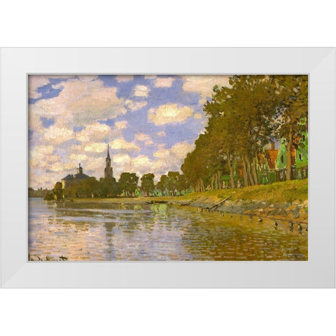Zaandam-Holland 1871 White Modern Wood Framed Art Print by Monet, Claude