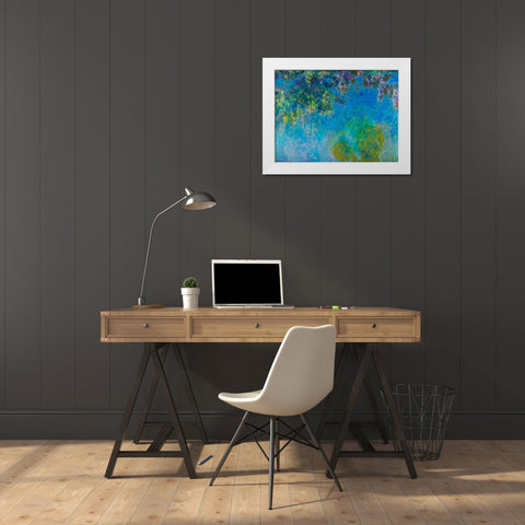 Wisteria White Modern Wood Framed Art Print by Monet, Claude
