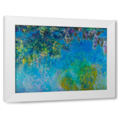 Wisteria White Modern Wood Framed Art Print by Monet, Claude
