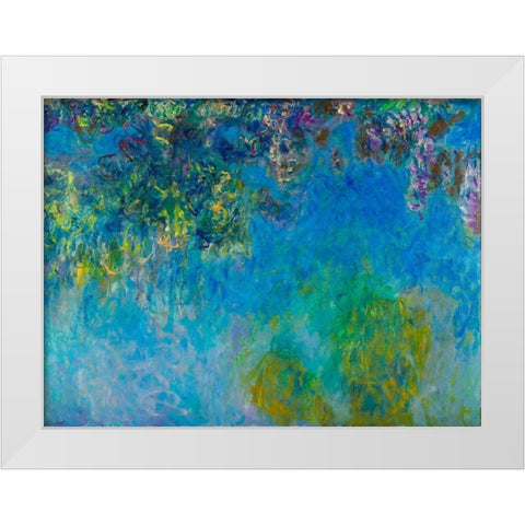Wisteria White Modern Wood Framed Art Print by Monet, Claude