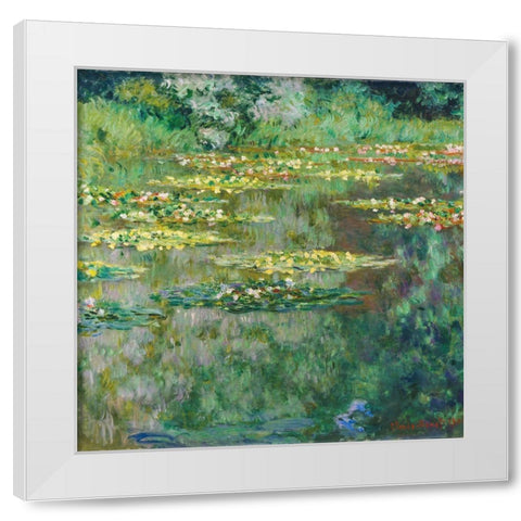 Le Bassin des Nympheas 1904 White Modern Wood Framed Art Print by Monet, Claude