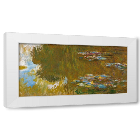 The Water Lily Pond 1917 White Modern Wood Framed Art Print by Monet, Claude