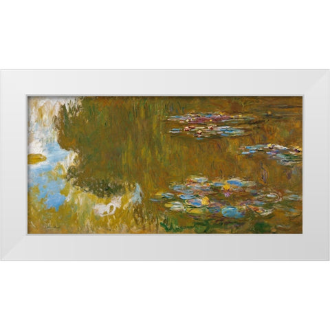 The Water Lily Pond 1917 White Modern Wood Framed Art Print by Monet, Claude
