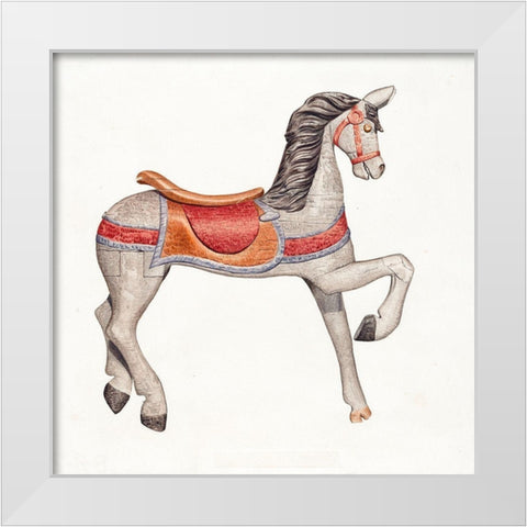 Carousel Horse II 1938 White Modern Wood Framed Art Print by Ryder, Albert