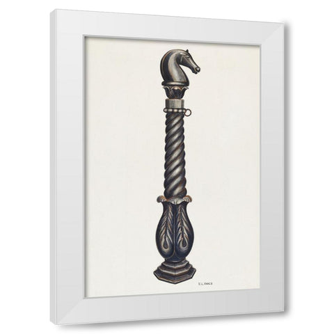 Cast Iron Hitching Post 1941 White Modern Wood Framed Art Print by Vance, V.L.