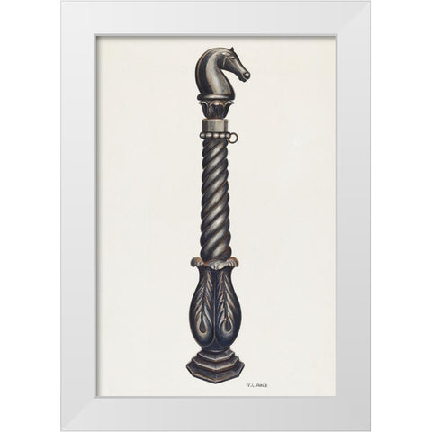 Cast Iron Hitching Post 1941 White Modern Wood Framed Art Print by Vance, V.L.