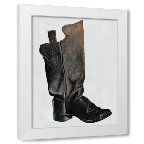 Childs Boot 1937 White Modern Wood Framed Art Print by Butlin, Earl